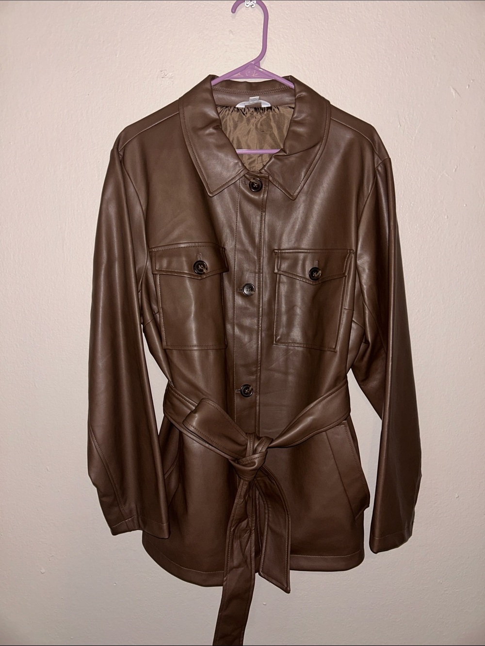 Brown leather jacket